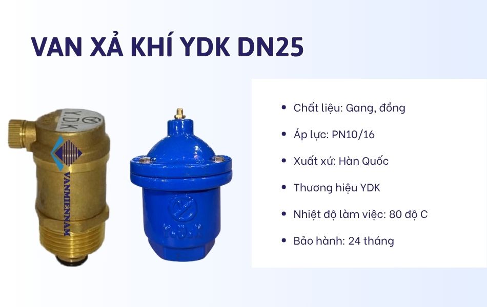 Van xả khí YDK DN25