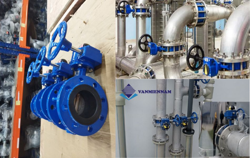 Hệ thống sử dụng van bướm tay quay DN40