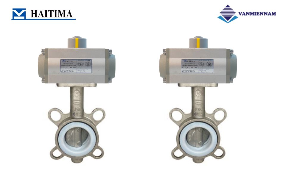 Mô tả chi tiết van bướm inox điều khiển khí nén Haitima DN40