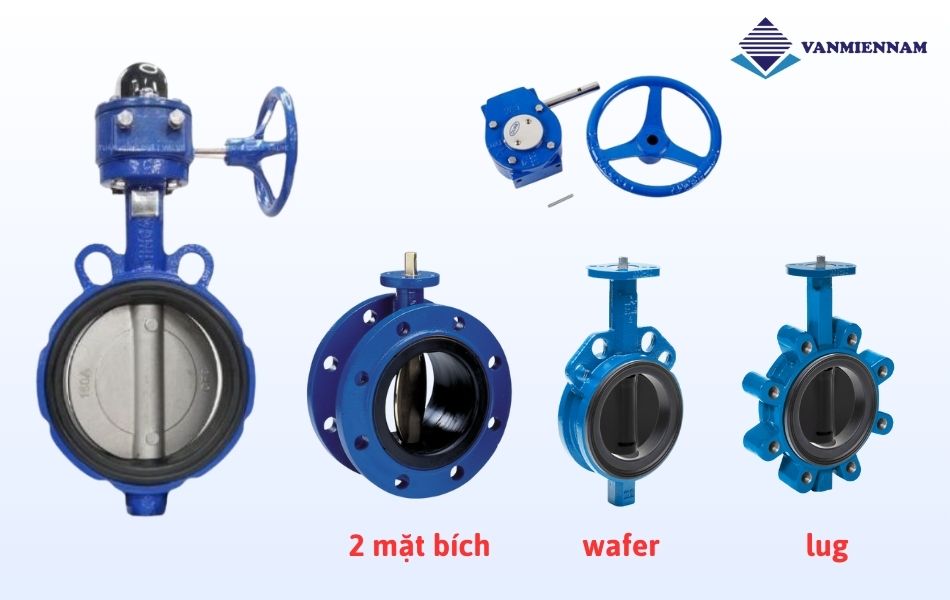 Phân loại van bướm tay quay DN150 theo kết nối