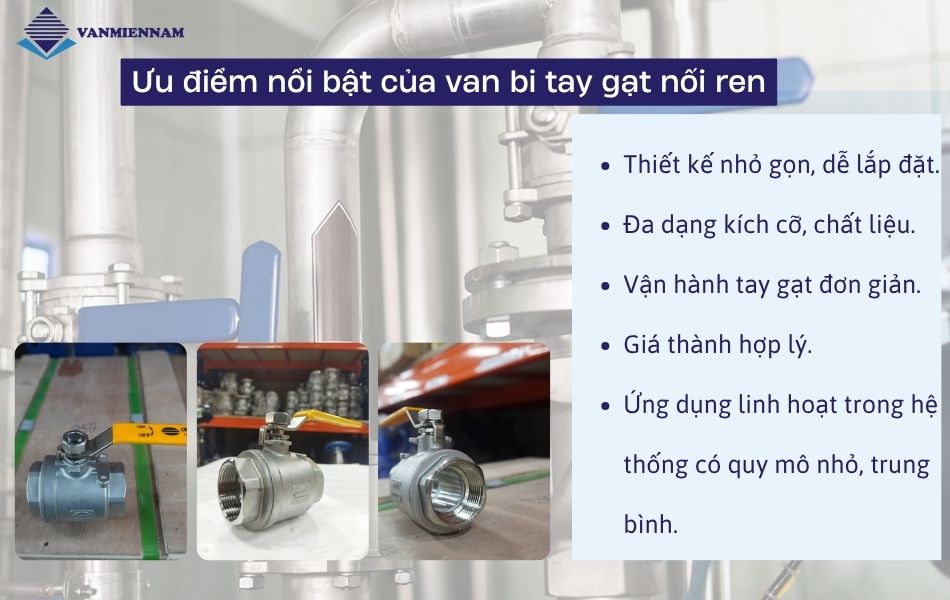 Lý do nên sử dụng van bi tay gạt nối ren