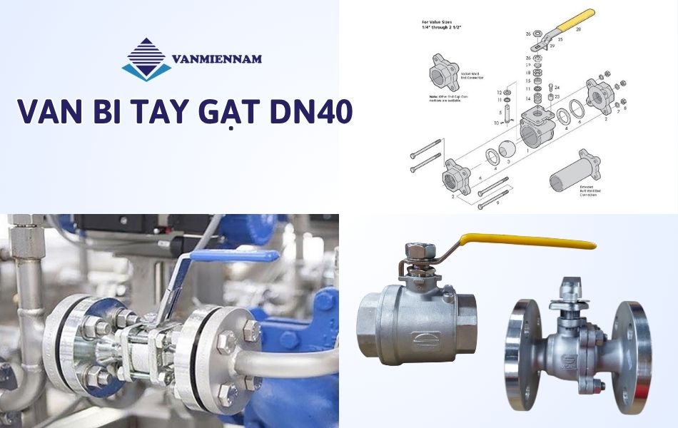 van bi tay gạt DN40 