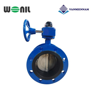 Van bướm 2 mặt bích tay quay gang Wonil DN250