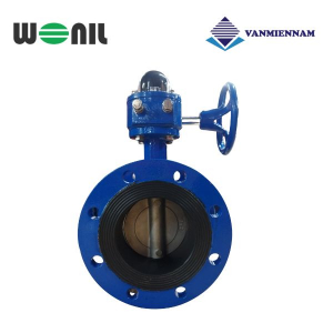 Van bướm 2 mặt bích tay quay gang Wonil DN350