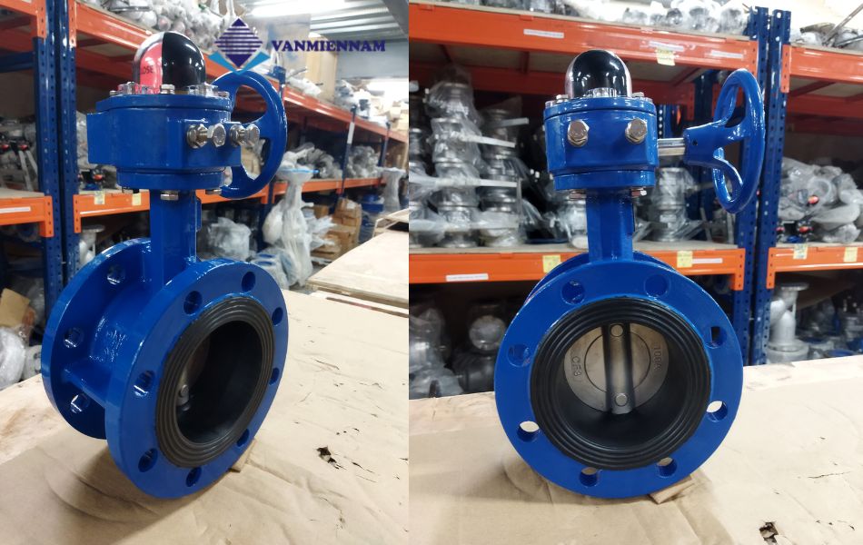 Van bướm gang tay quay Wonil DN100