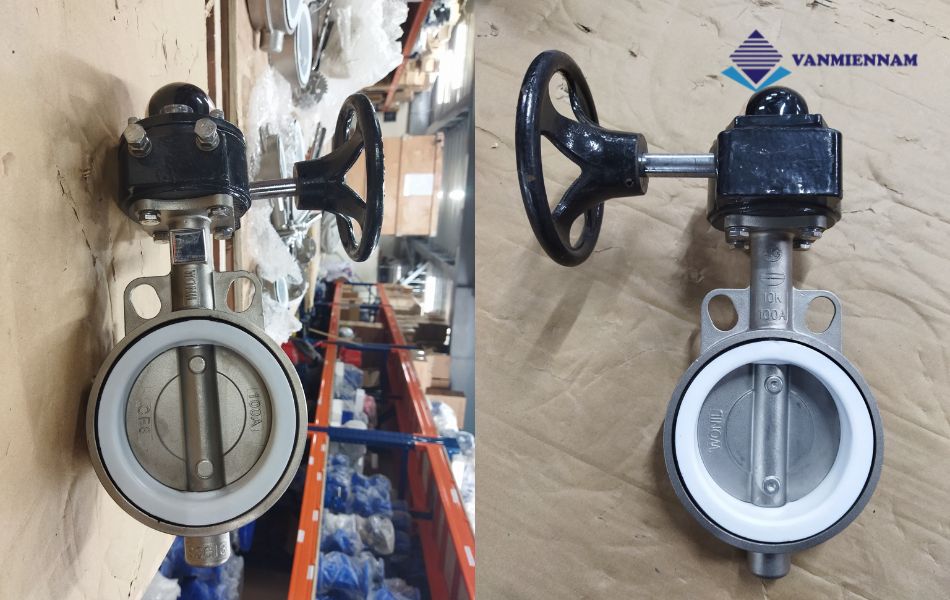 Van bướm inox tay quay Wonil DN100