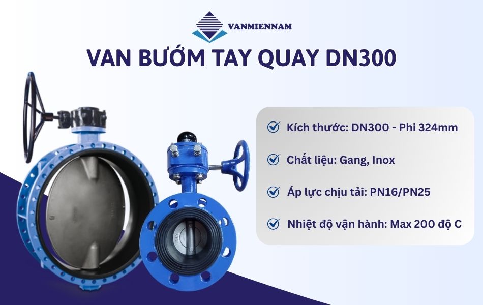 van bướm tay quay dn300