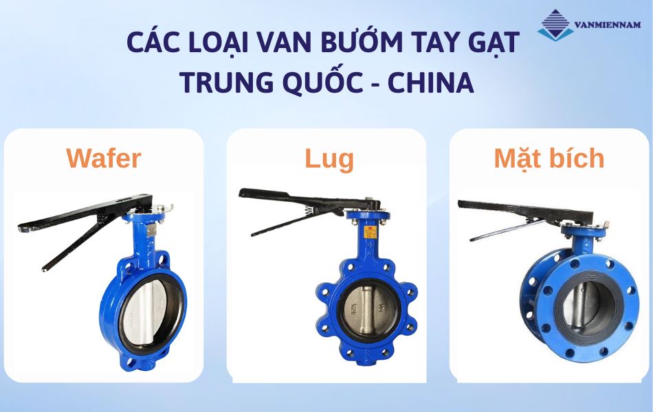Phân loại van bướm tay gạt Trung Quốc ưa chuộng hiện nay
