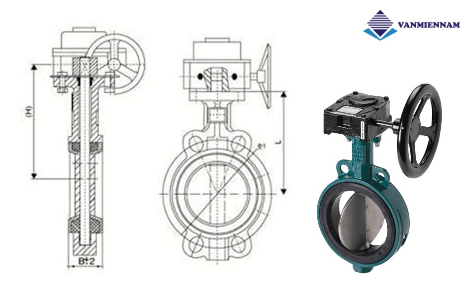 Cấu tạo van bướm Jaki tay quay