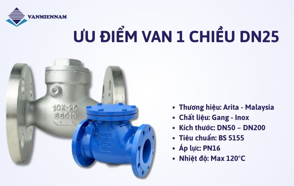 Ưu điểm nổi bật của van một chiều DN25