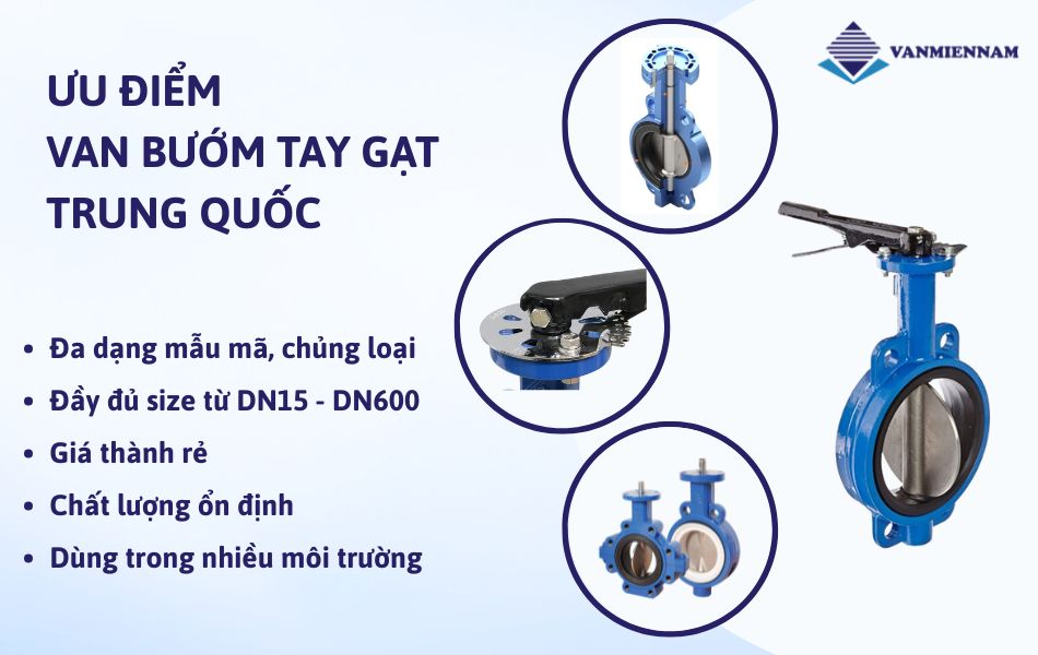 Ưu điểm van bướm tay gạt trung quốc