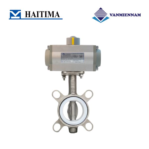 Van bướm inox điều khiển khí nén Haitima DN65