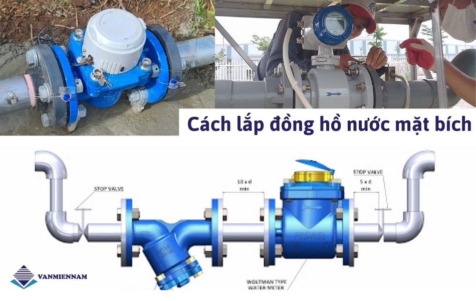 Cách lắp đồng hồ nước nối bích chi tiết