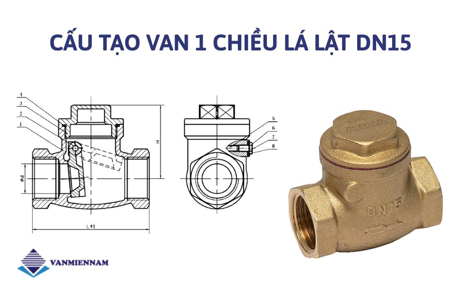 Cấu tạo của van một chiều lá lật DN15