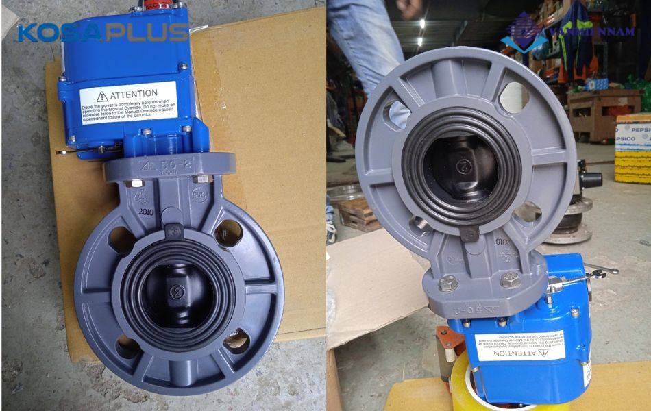 van bướm nhựa điều khiển điện KosaPlus DN100