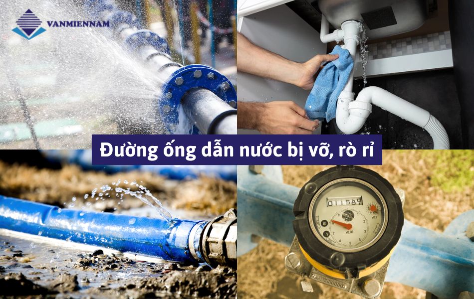 đồng hồ nước chạy nhanh do đường ống bị vỡ