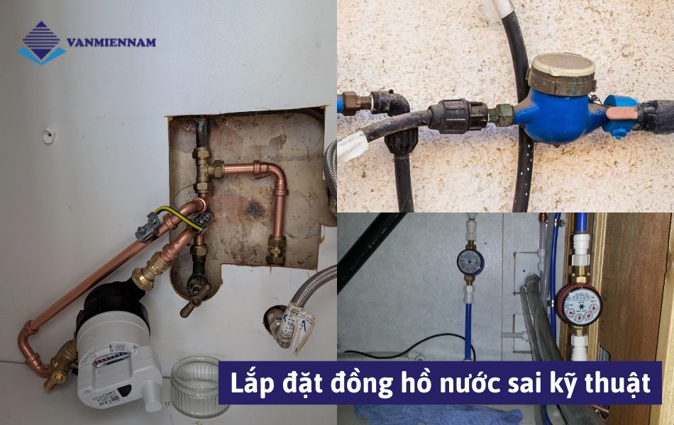 đồng hồ nước chạy nhanh do lắp sai kỹ thuật
