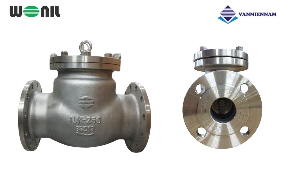 van 1 chiều lá lật inox mặt bích Wonil DN250