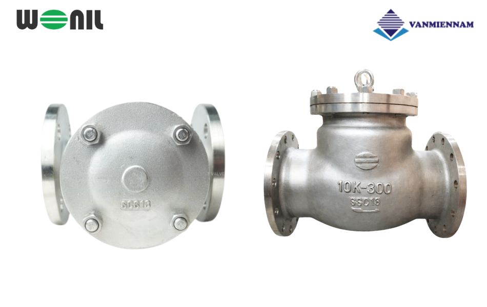 van 1 chiều lá lật inox mặt bích Wonil DN300