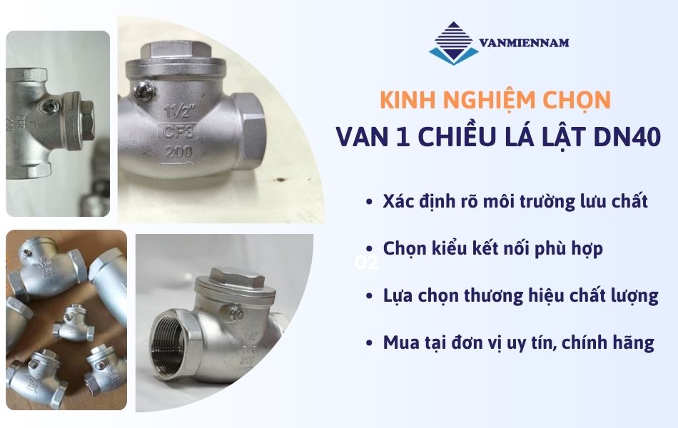 Kinh nghiệm chọn van 1 chiều lá lật DN40
