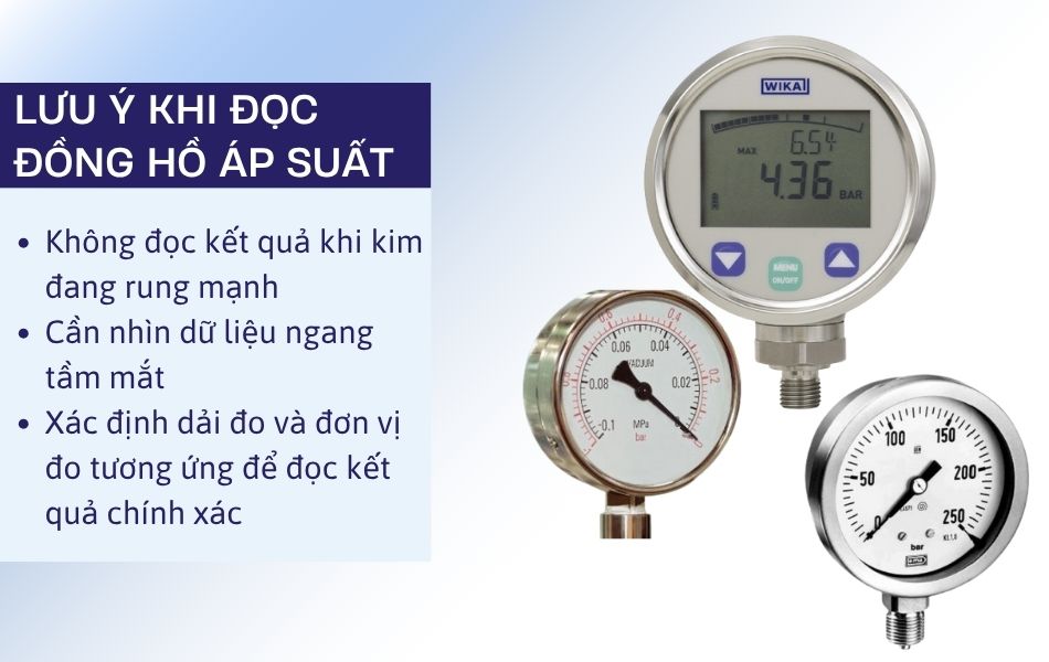 lưu ý khi đọc đồng hồ áp suất