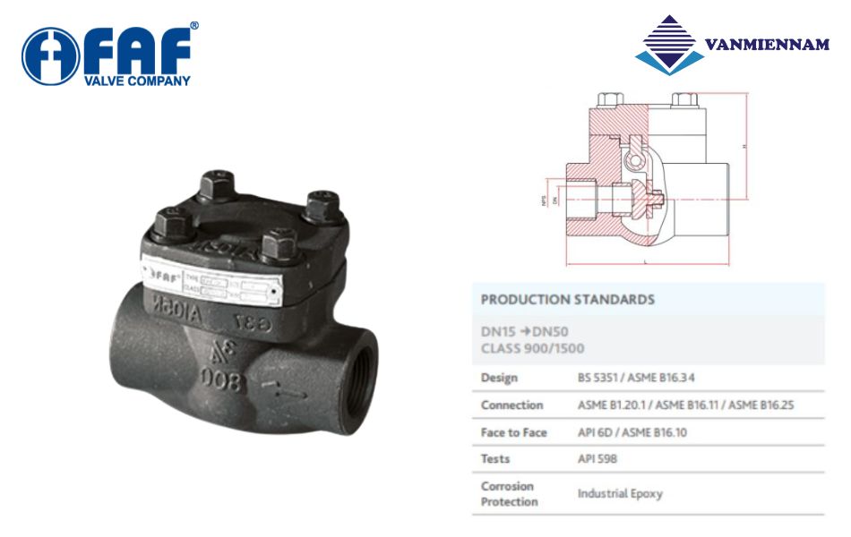 van một chiều lá lật thép rèn FAF 2340