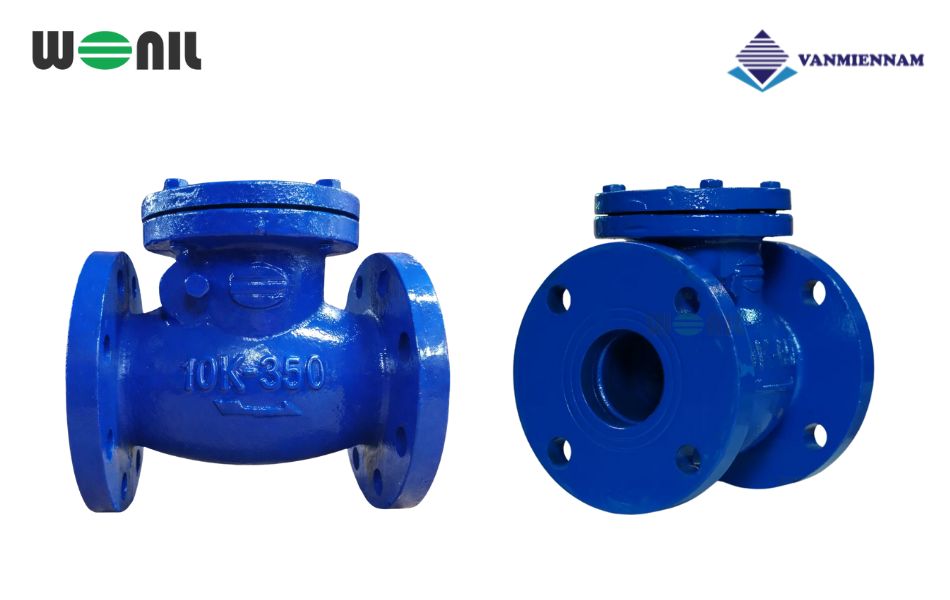 van 1 chiều lá lật gang mặt bích Wonil DN350