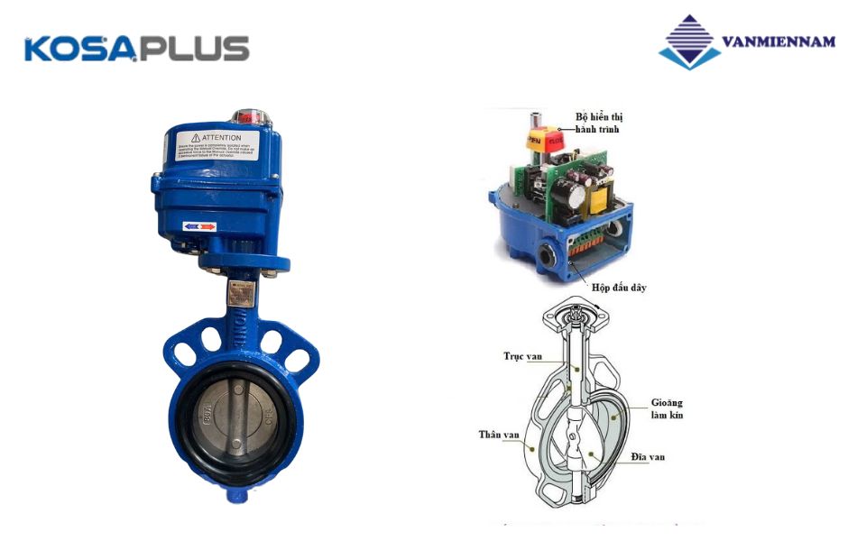 van bướm gang điều khiển điện KosaPlus DN80