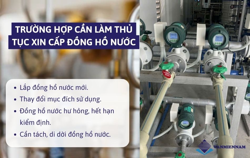 trường hợp cần làm thủ tục xin cấp đồng hồ nước