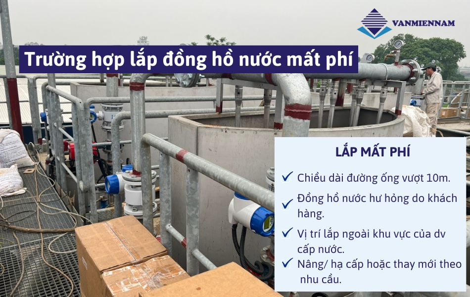 Trường hợp lắp đồng hồ nước mất phí