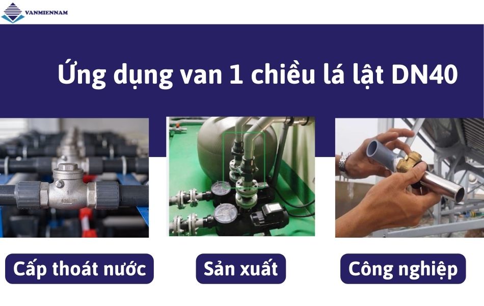 Tính ứng dụng van 1 chiều lá lật DN40 trong các hệ thống