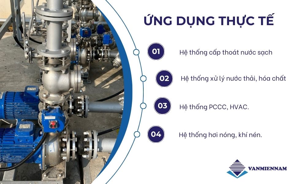 Ứng dụng van 1 chiều lá lật DN50 trong thực tế