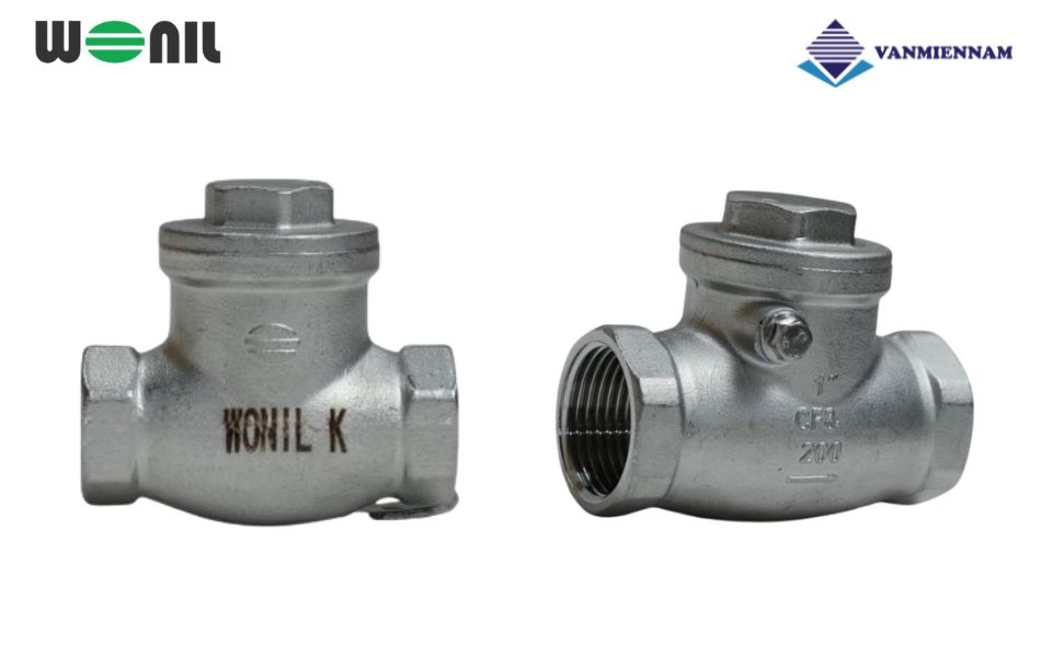 van 1 chiều lá lật inox nối ren Wonil DN32
