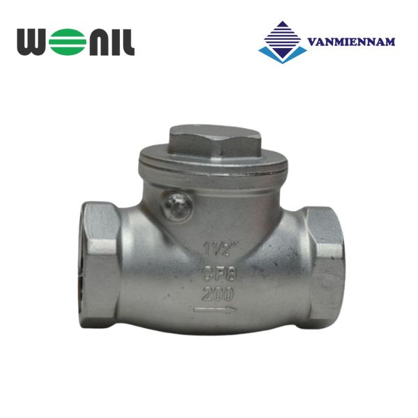 Van 1 chiều lá lật inox nối ren Wonil DN40