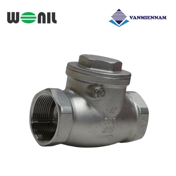 Van 1 chiều lá lật inox nối ren Wonil DN40