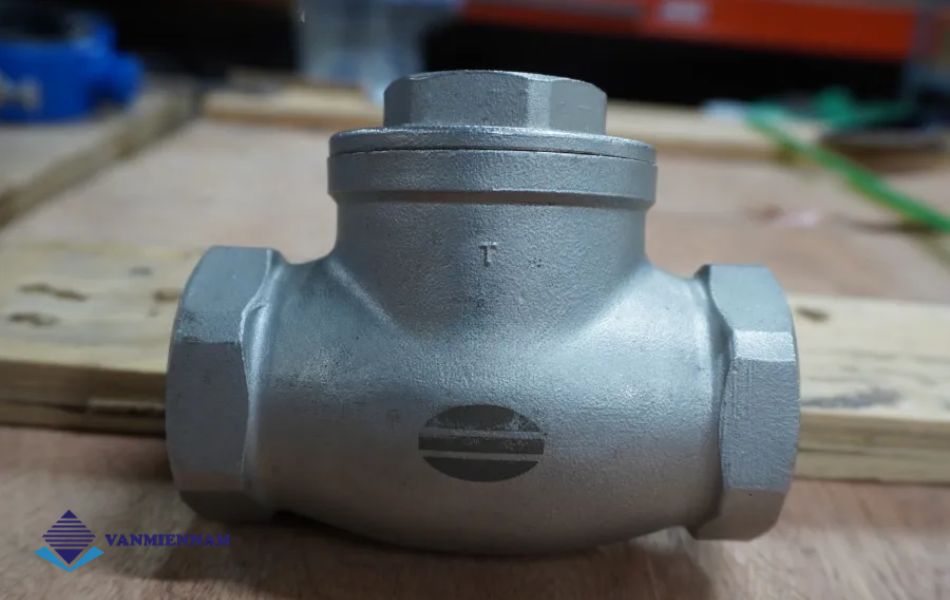 Van 1 chiều lá lật inox nối ren