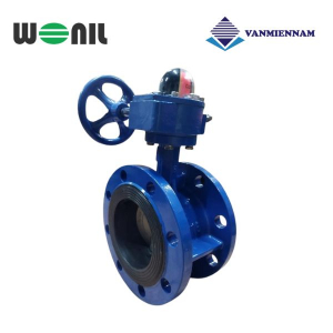 Van bướm 2 mặt bích tay quay gang Wonil DN500