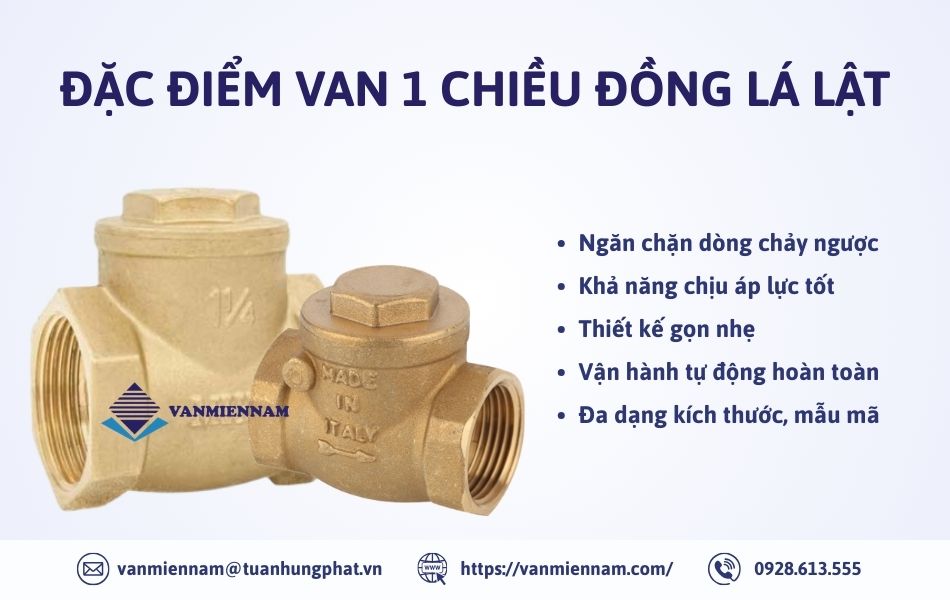 Đặc điểm van 1 chiều đồng lá lật
