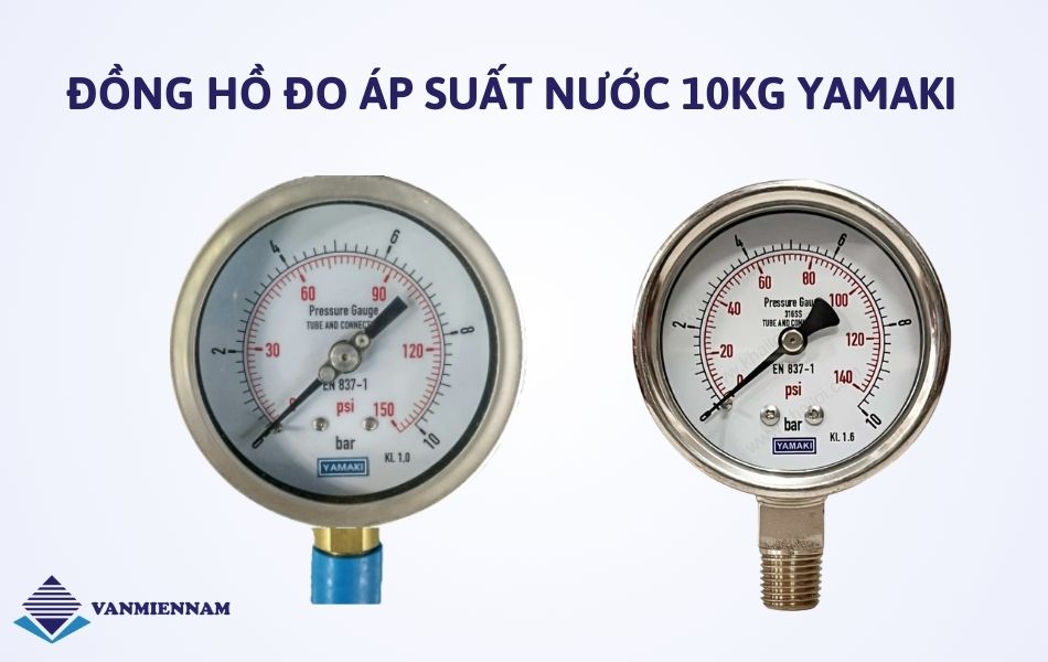 Đồng hồ đo áp suất nước 10kg Yamaki