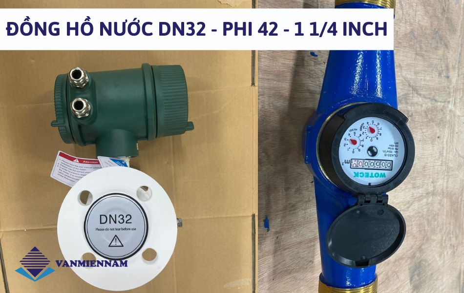 Kích thước đồng hồ nước DN32