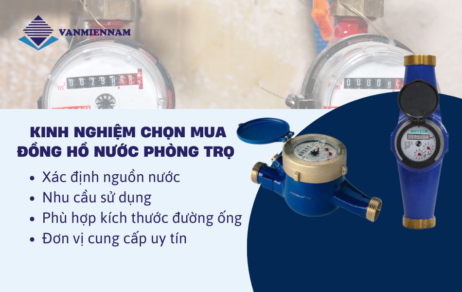 kinh nghiệm chọn mua đồng hồ nước phòng trọ