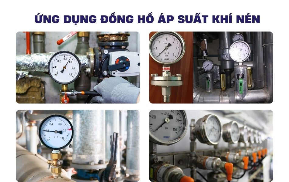 Ứng dụng đồng hồ áp suất khí nén