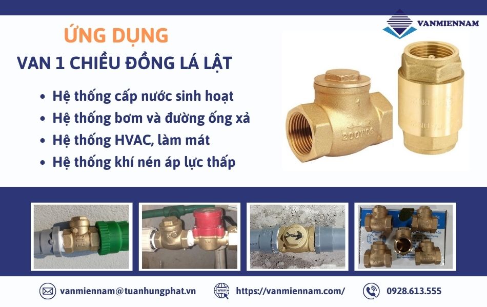 hệ thống sử dụng van 1 chiều đồng lá lật