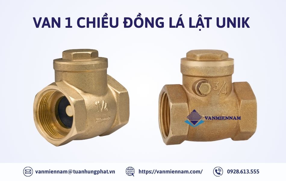 Van 1 chiều đồng lá lật Unik