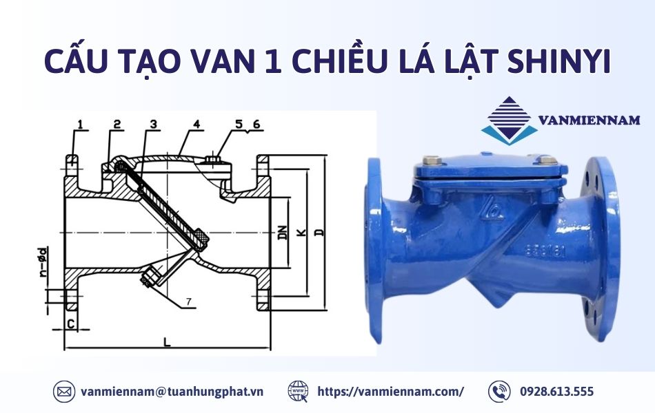 Cấu tạo của van 1 chiều cánh lật Shinyi
