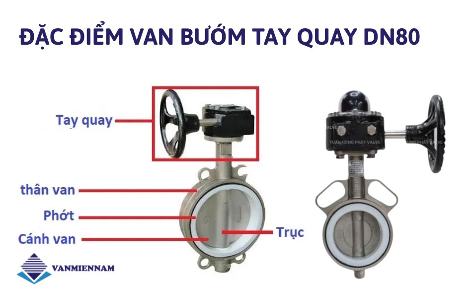 Đặc điểm của van bướm tay quay DN80