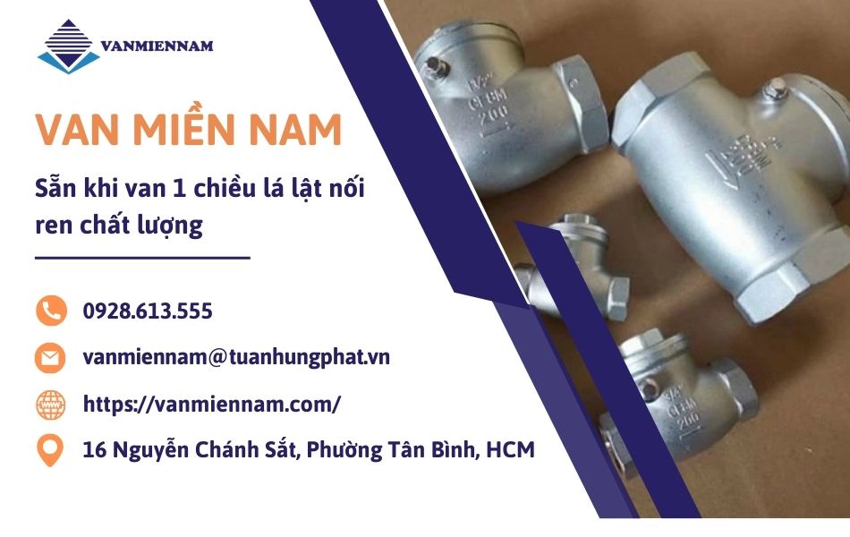 mua van 1 chiều lá lật nối ren chính hãng