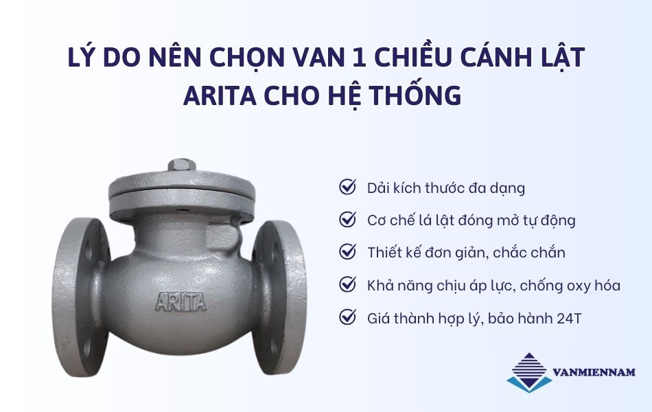 Lý do nên chọn van 1 chiều cánh lật Arita