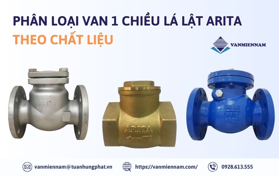 Phân loại van 1 chiều lá lật Arita theo chất liệu