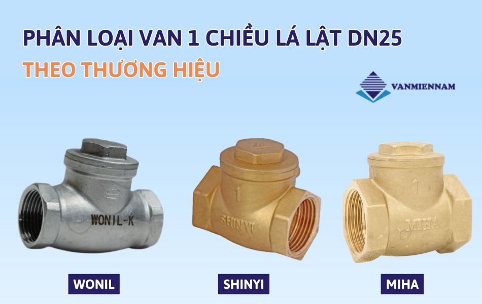 Phân loại van 1 chiều lá lật DN25 theo thương hiệu